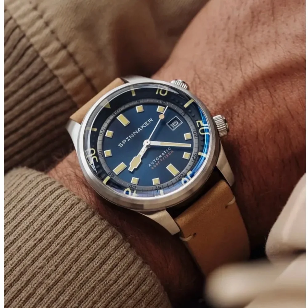SPINNAKER Bradner Automatic Leather Strap 42mm Watch - Picture 2 of 14
